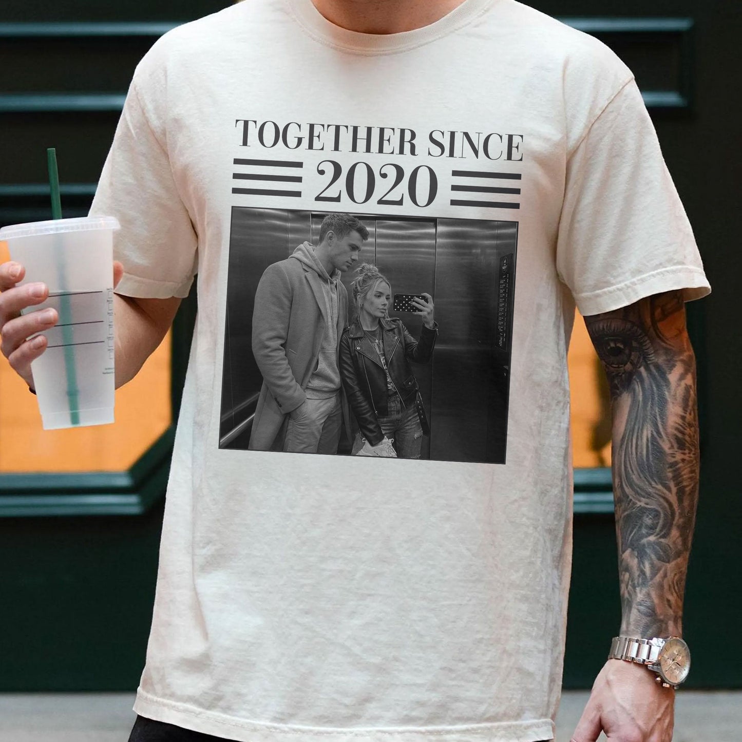 Annoying Each Other ... And Still Going Strong - Vintage Version - Personalized Photo Couple Matching Comfort Tee