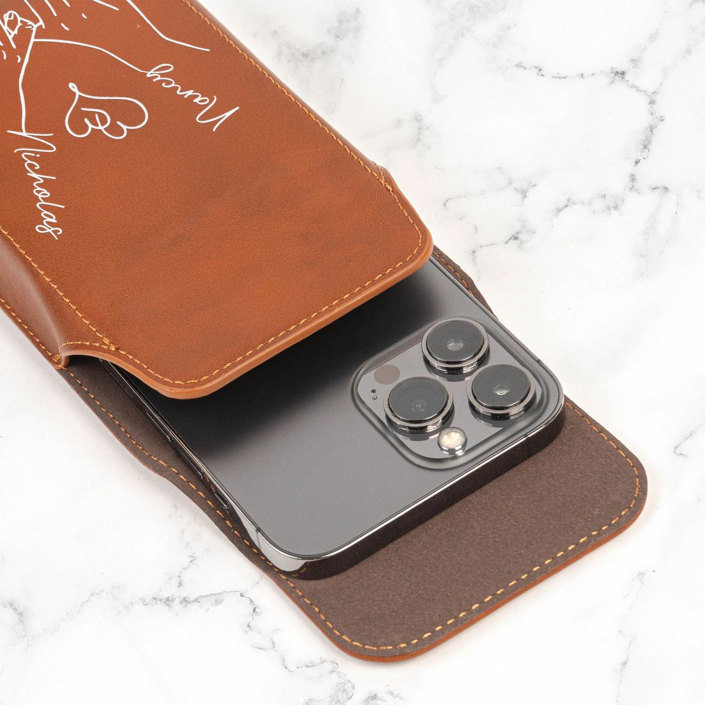 Annoying Each Other - Personalized Leather Phone Holster