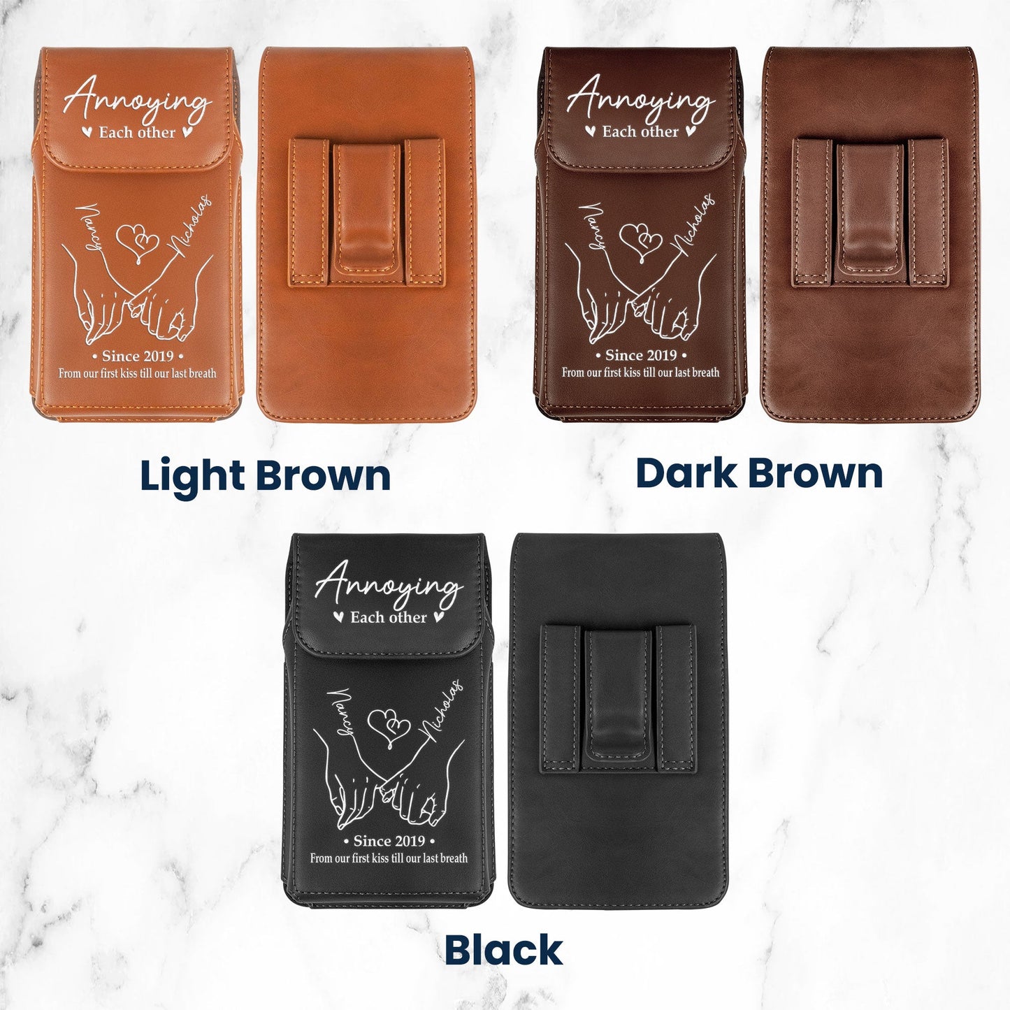 Annoying Each Other - Personalized Leather Phone Holster
