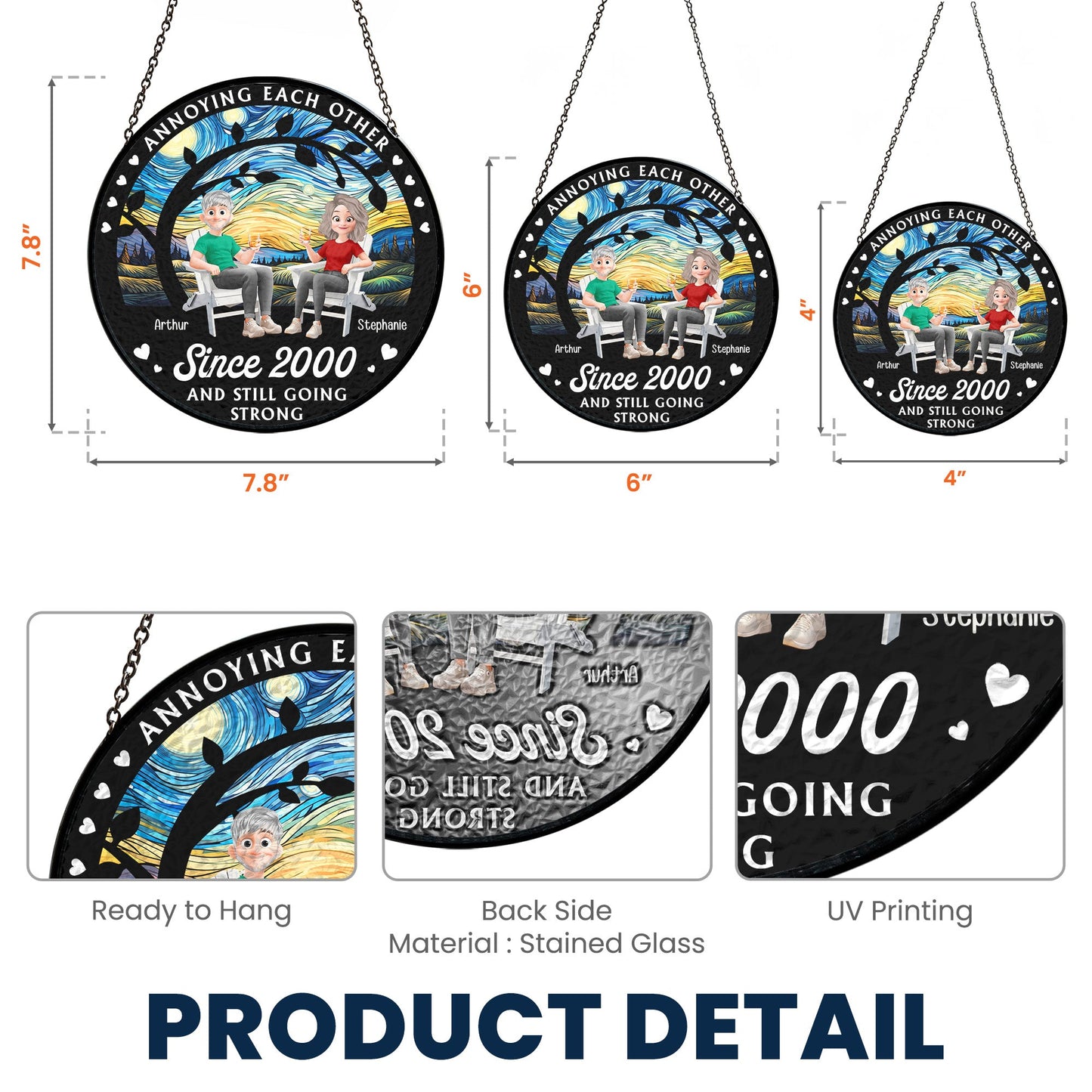Annoying Each Other Since - Personalized Stained Glass Window Hanging Suncatcher