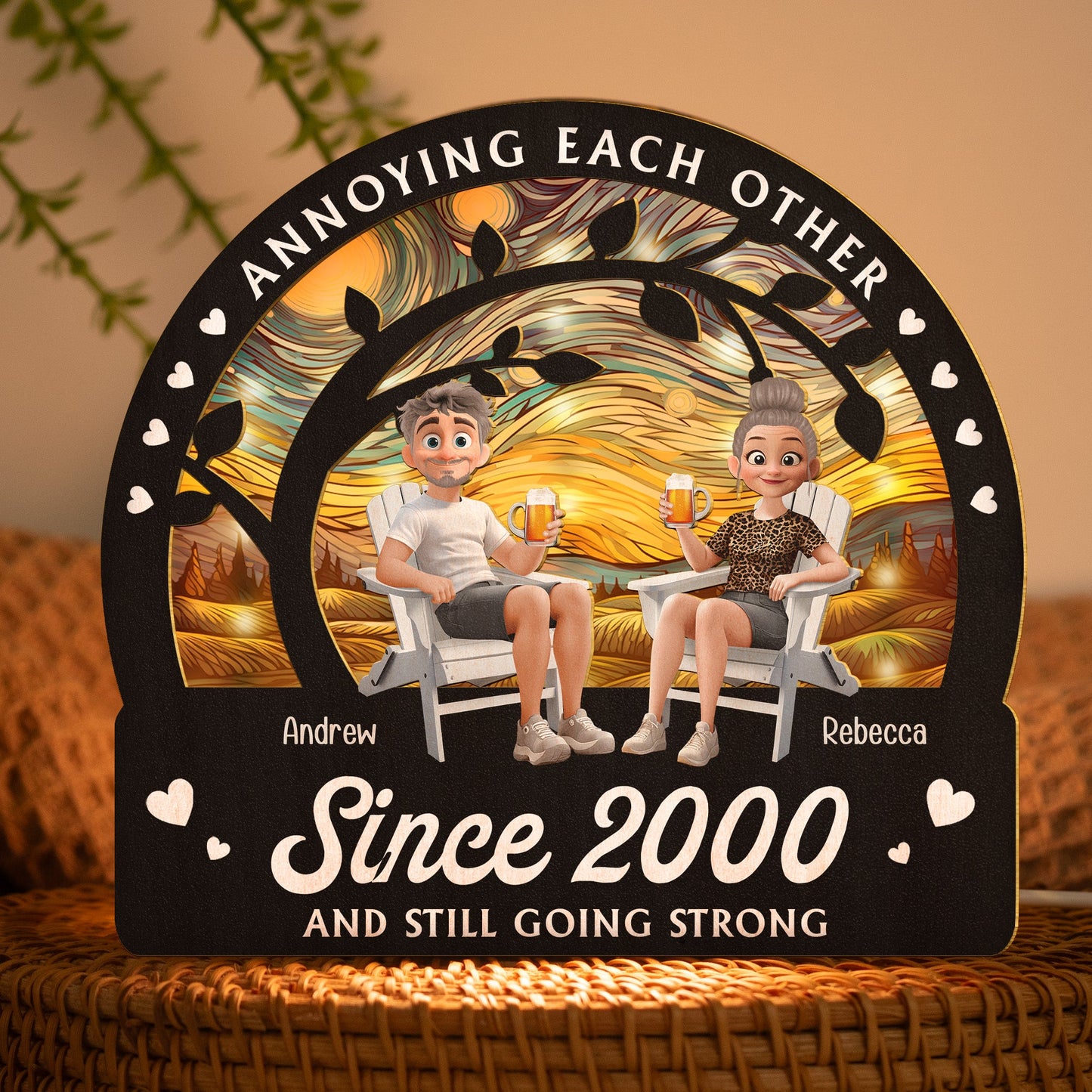 Annoying Each Other Since & Still Going Strong - Personalized Lantern Night Light