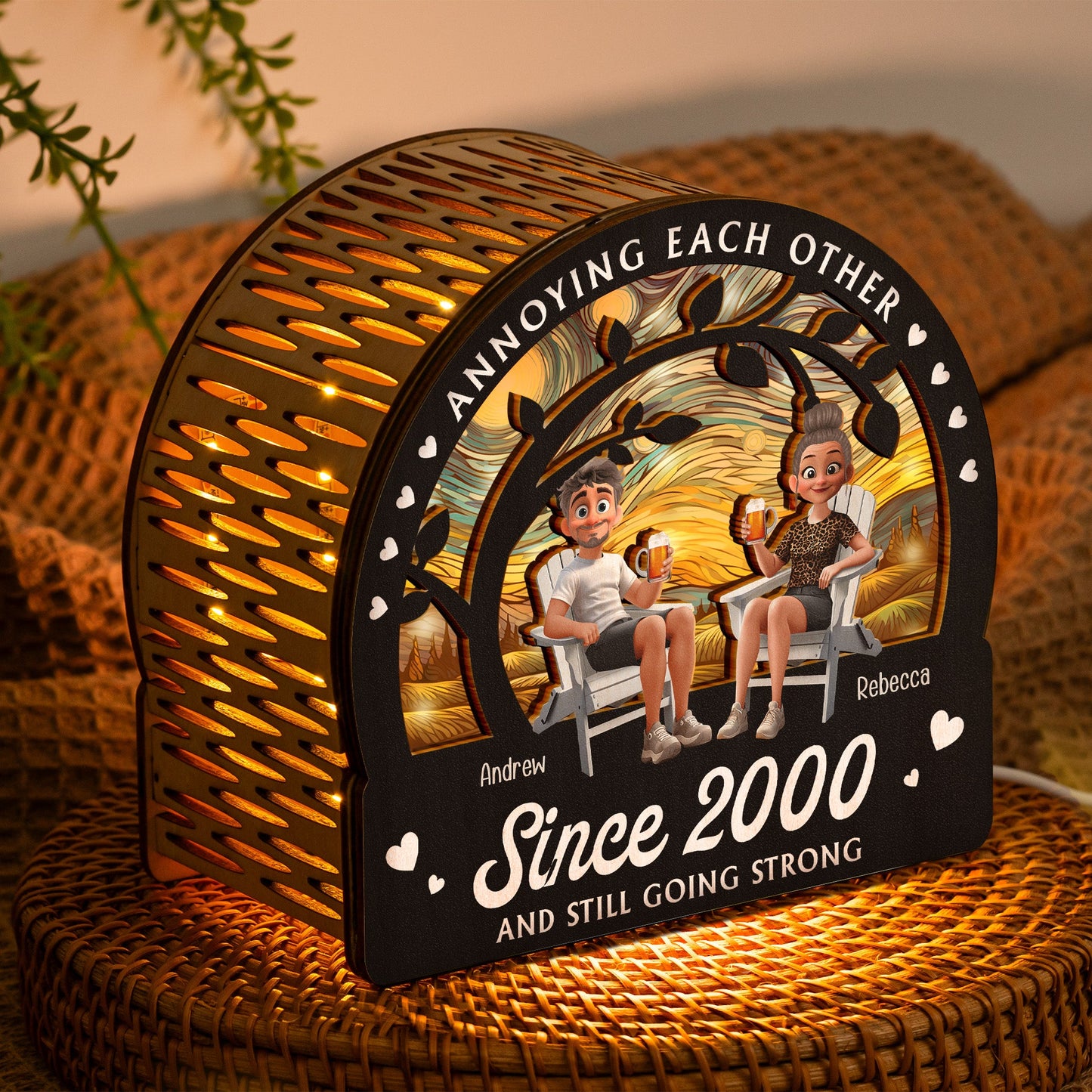 Annoying Each Other Since & Still Going Strong - Personalized Lantern Night Light