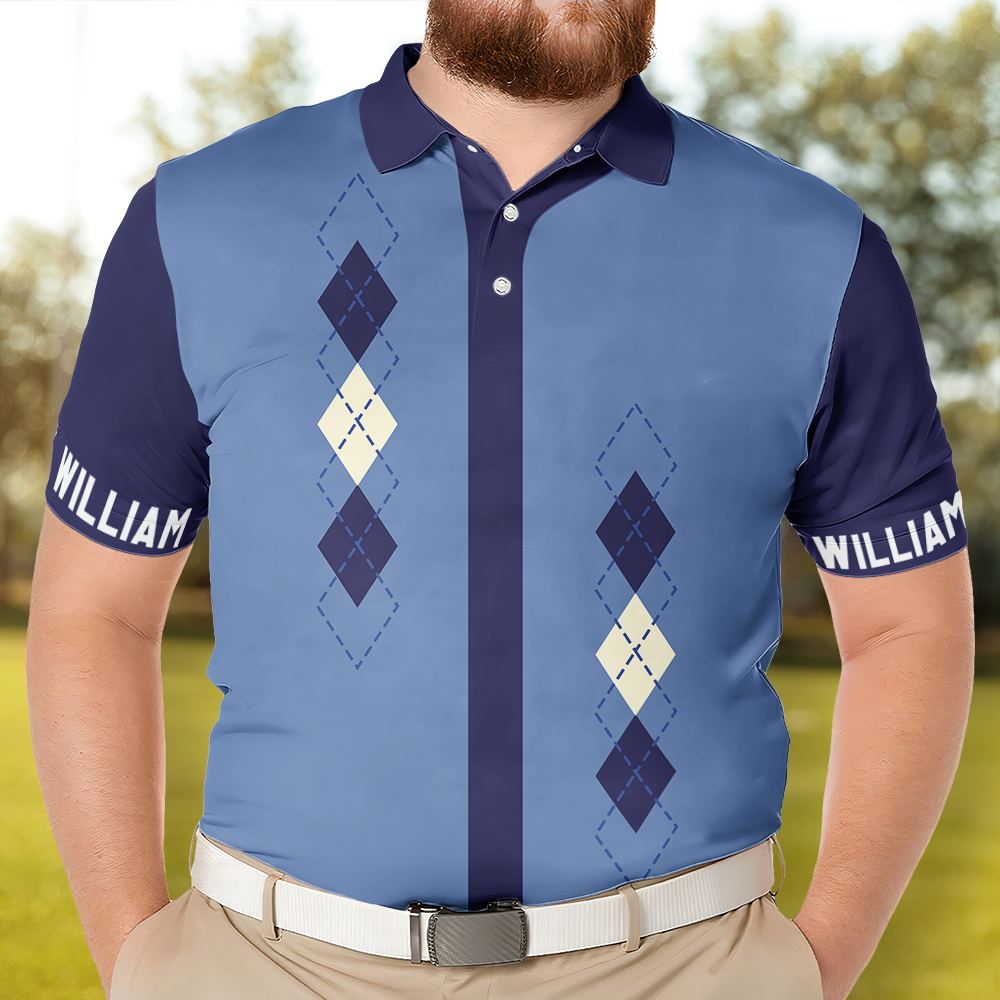 Argyle Vintage Pattern Gift For Golf Lovers Dad Men Husband Gift - Custom Golf Shirt