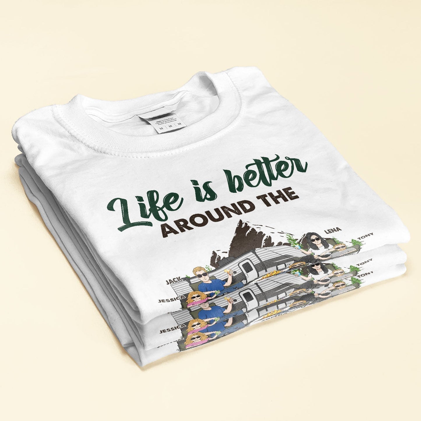 Around The Campfire With Our Family - Personalized Shirt