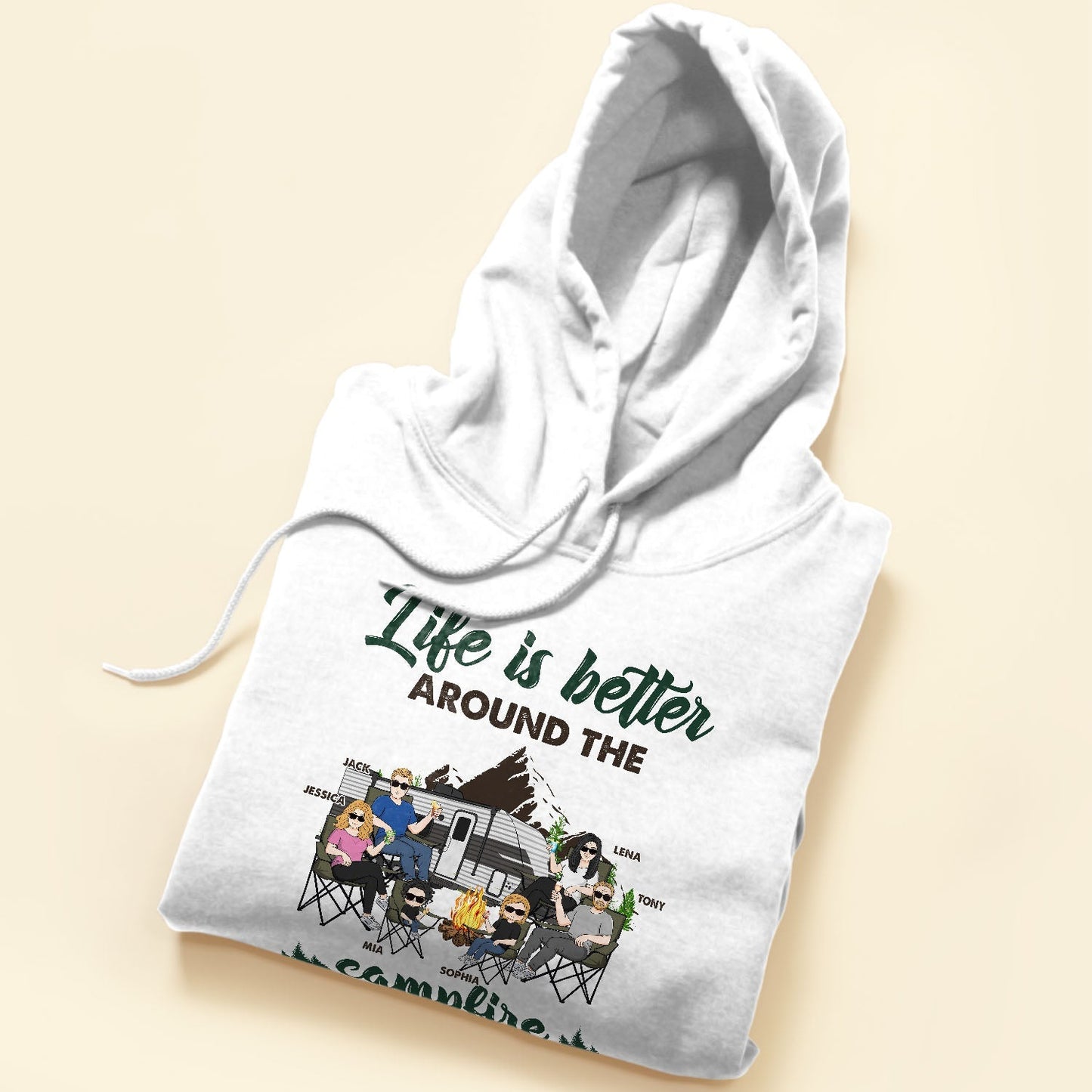 Around The Campfire With Our Family - Personalized Shirt