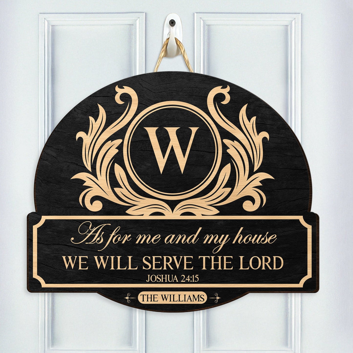 As For Me And My House, We Will Serve The Lord - Personalized Wood Sign