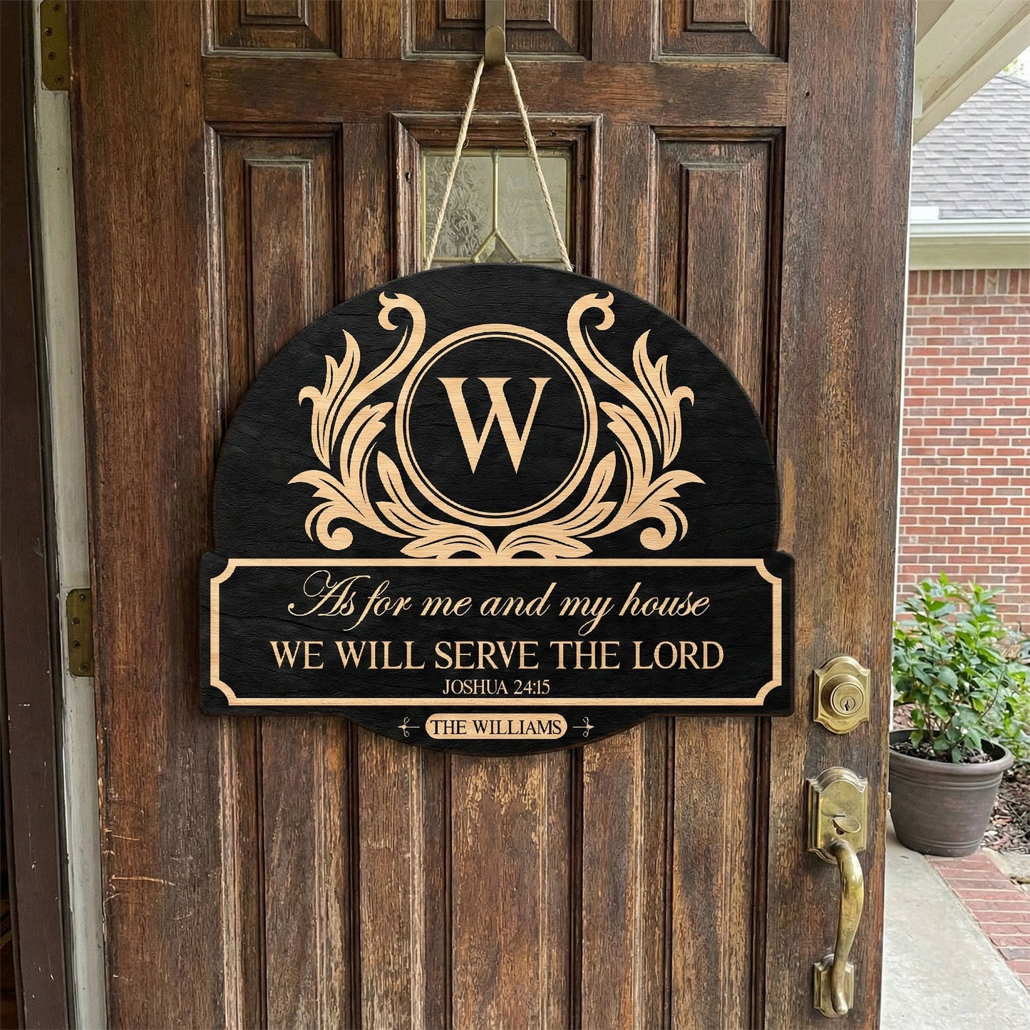 As For Me And My House, We Will Serve The Lord - Personalized Wood Sign