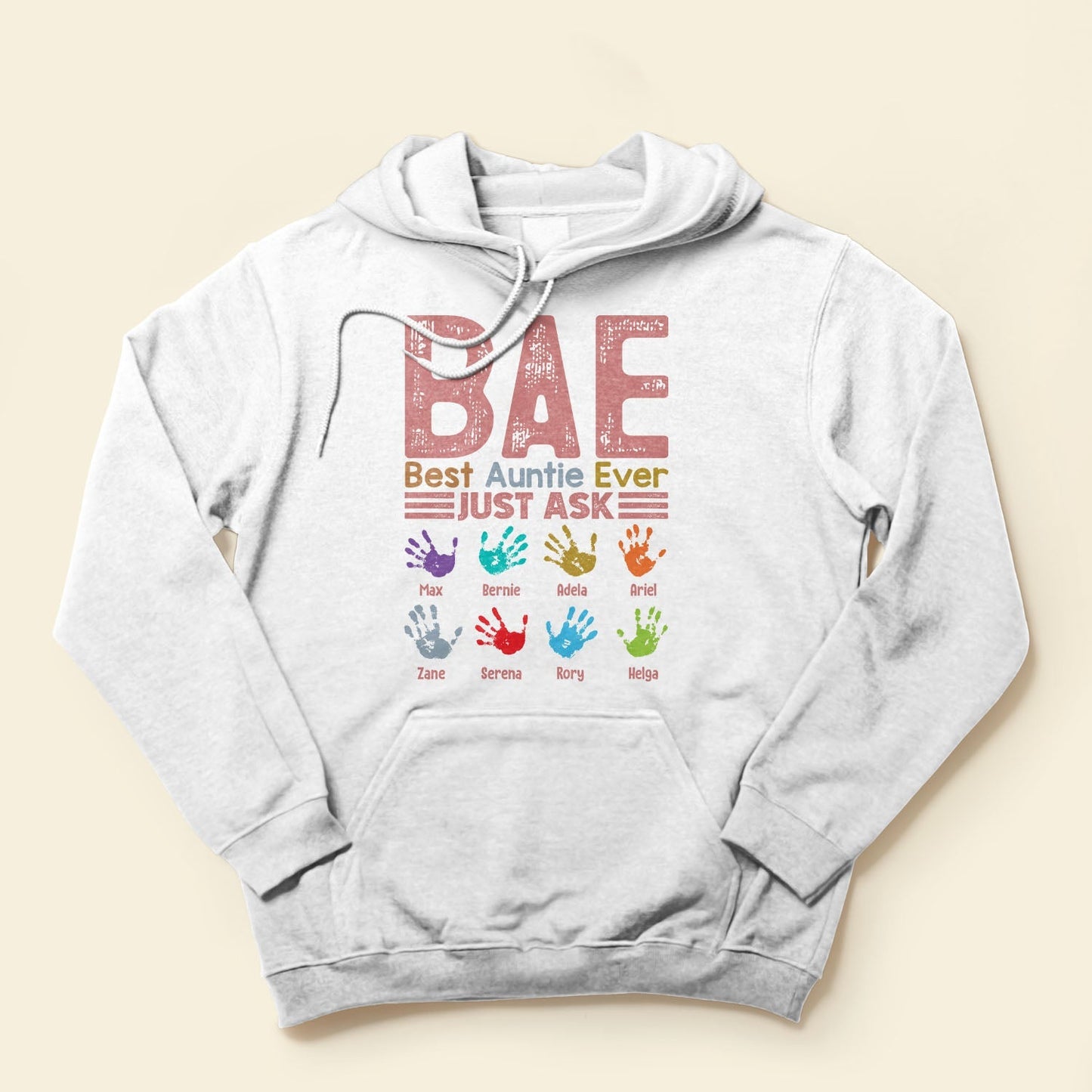 B.A.E Best Auntie Ever Handprints - Personalized Shirt - Gift For Aunts