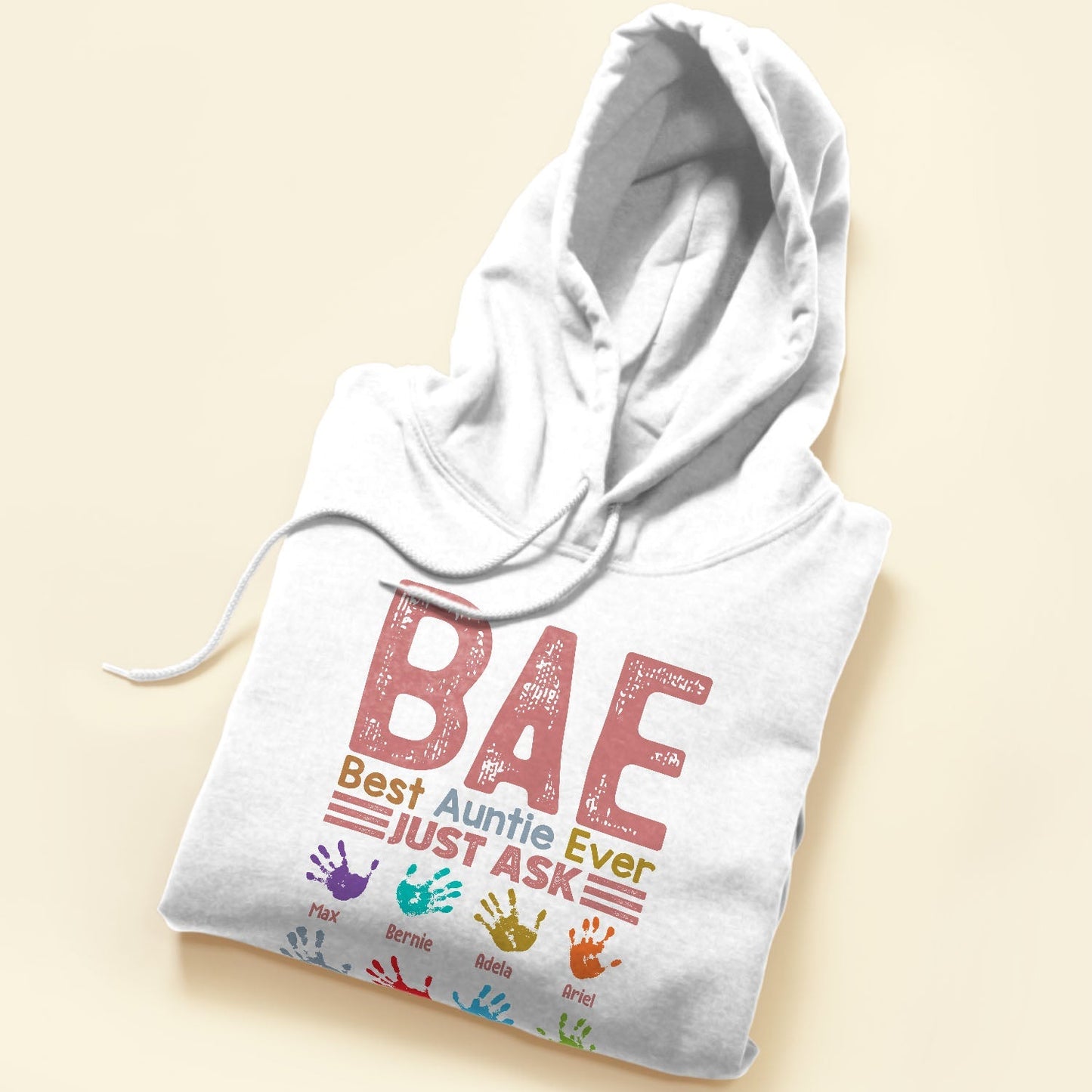 B.A.E Best Auntie Ever Handprints - Personalized Shirt - Gift For Aunts