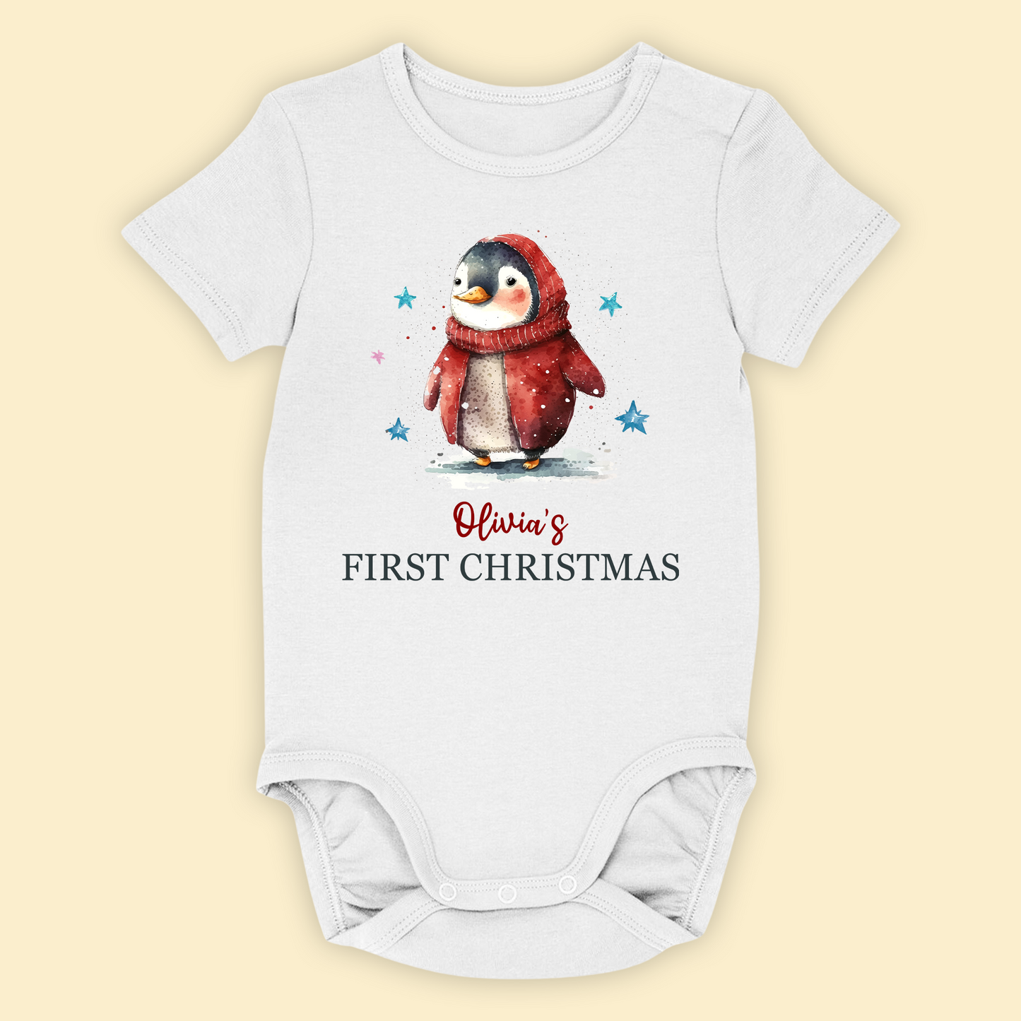 Baby 1st Christmas Gift For Newborn - Personalized Baby Onesie