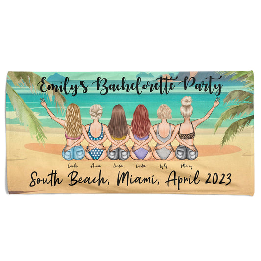 Bachelorette Party Towel - Personalized Beach Towel