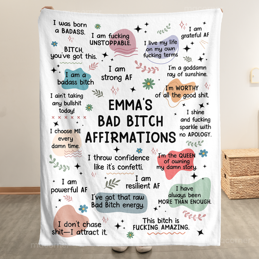 Bad B*tch Affirmations Blanket - Personalized Blanket