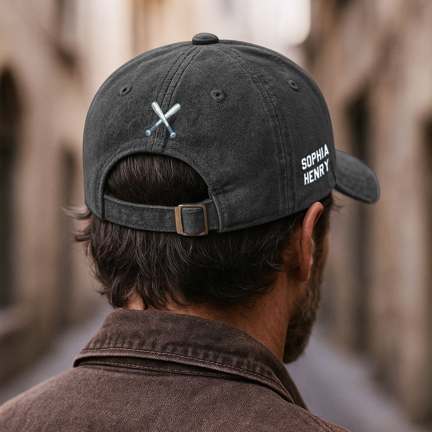 Baseball Dad - Personalized Distressed Denim Cap