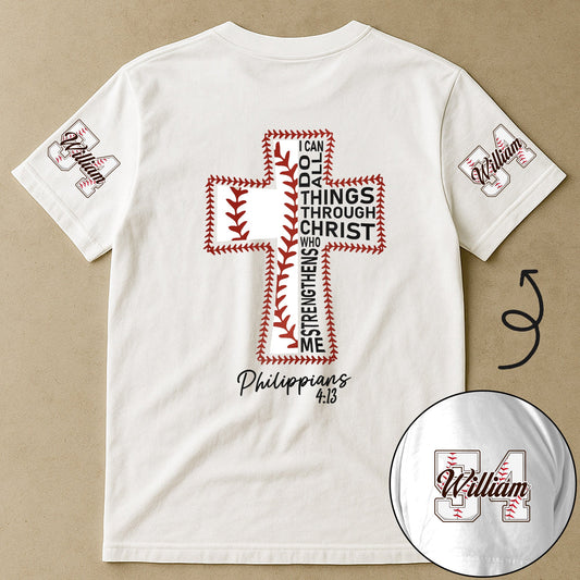 Baseball Lover, I Can Do All Things Through Christ - Personalized Shirt