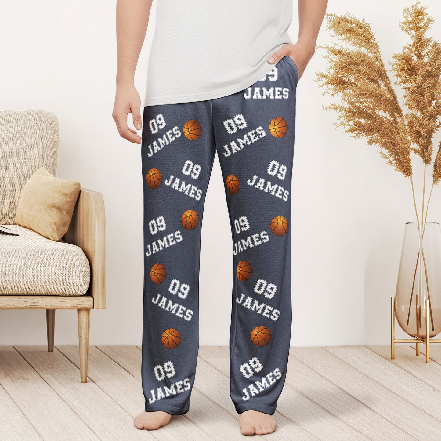Basketball Custom Name, Number - Personalized Sweatpants - Lounge Pants With Pockets, Custom Pajama Pants, Jogger Sweatpants, Gift For Son, Gift for Him