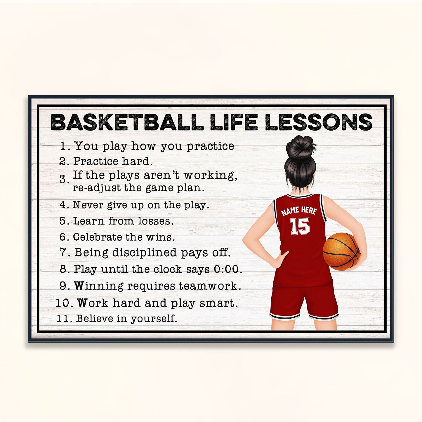 Basketball Life Lessons For Girl - Personalized Poster/Wrapped Canvas - Gift For Basketball Lovers