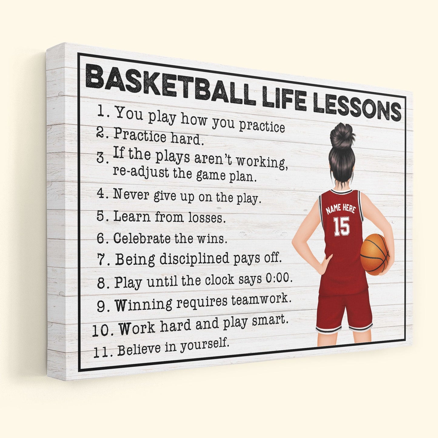 Basketball Life Lessons For Girl - Personalized Poster/Wrapped Canvas - Gift For Basketball Lovers