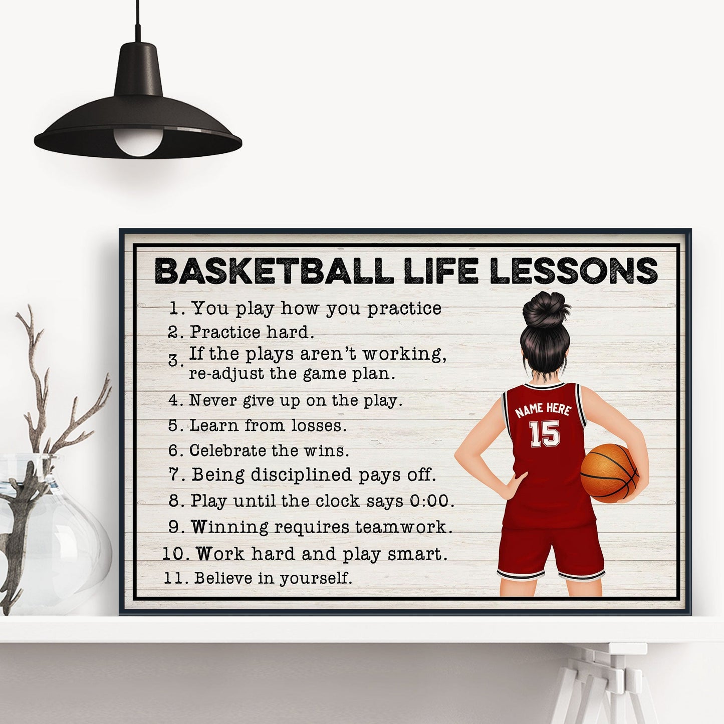 Basketball Life Lessons For Girl - Personalized Poster/Wrapped Canvas - Gift For Basketball Lovers
