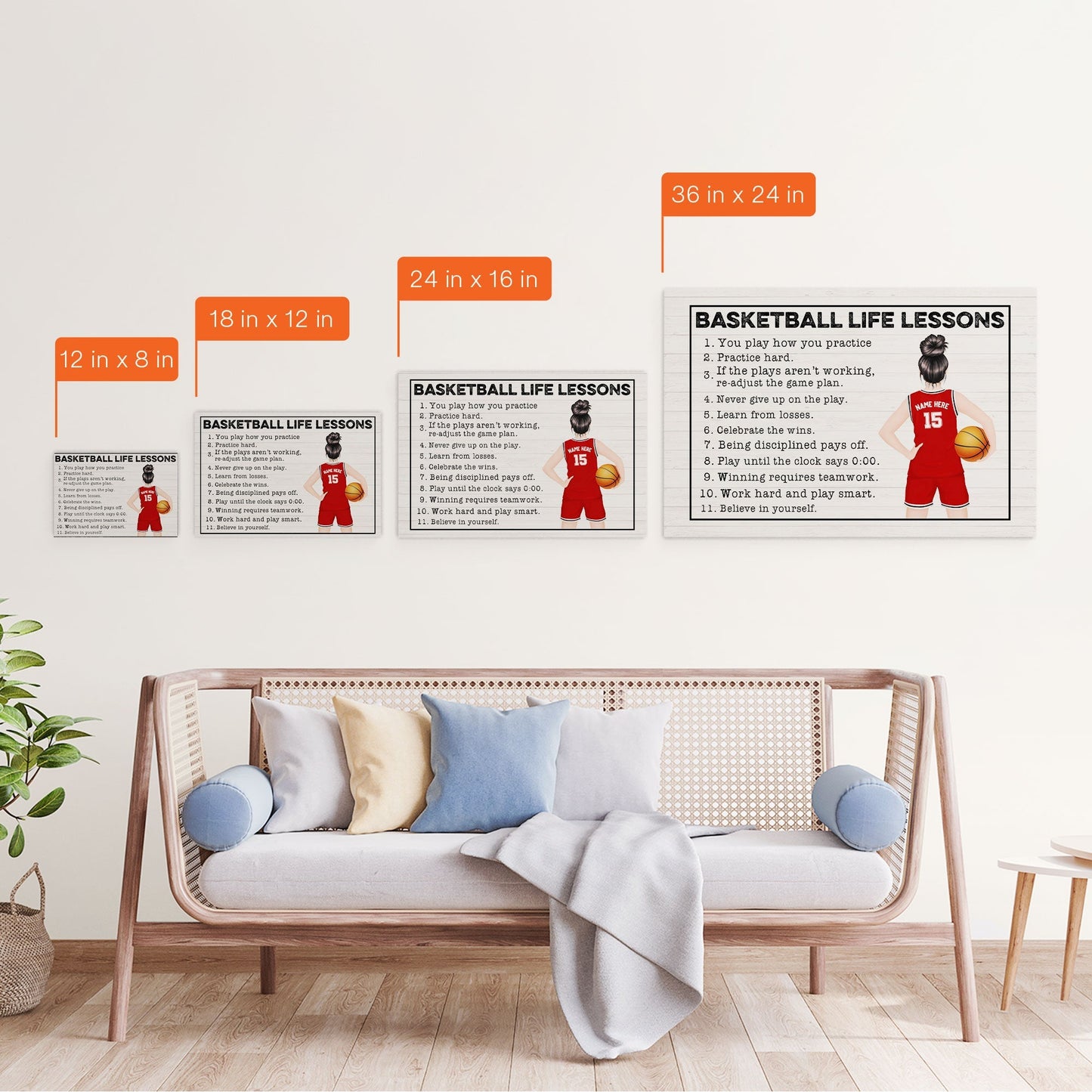 Basketball Life Lessons For Girl - Personalized Poster/Wrapped Canvas - Gift For Basketball Lovers