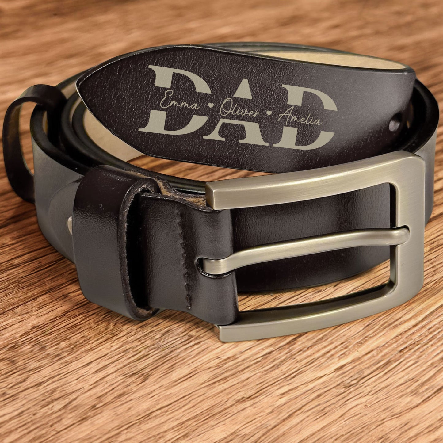Belt Reminder We Love You For Dad - Personalized Engraved Leather Belt - Gift For Dad