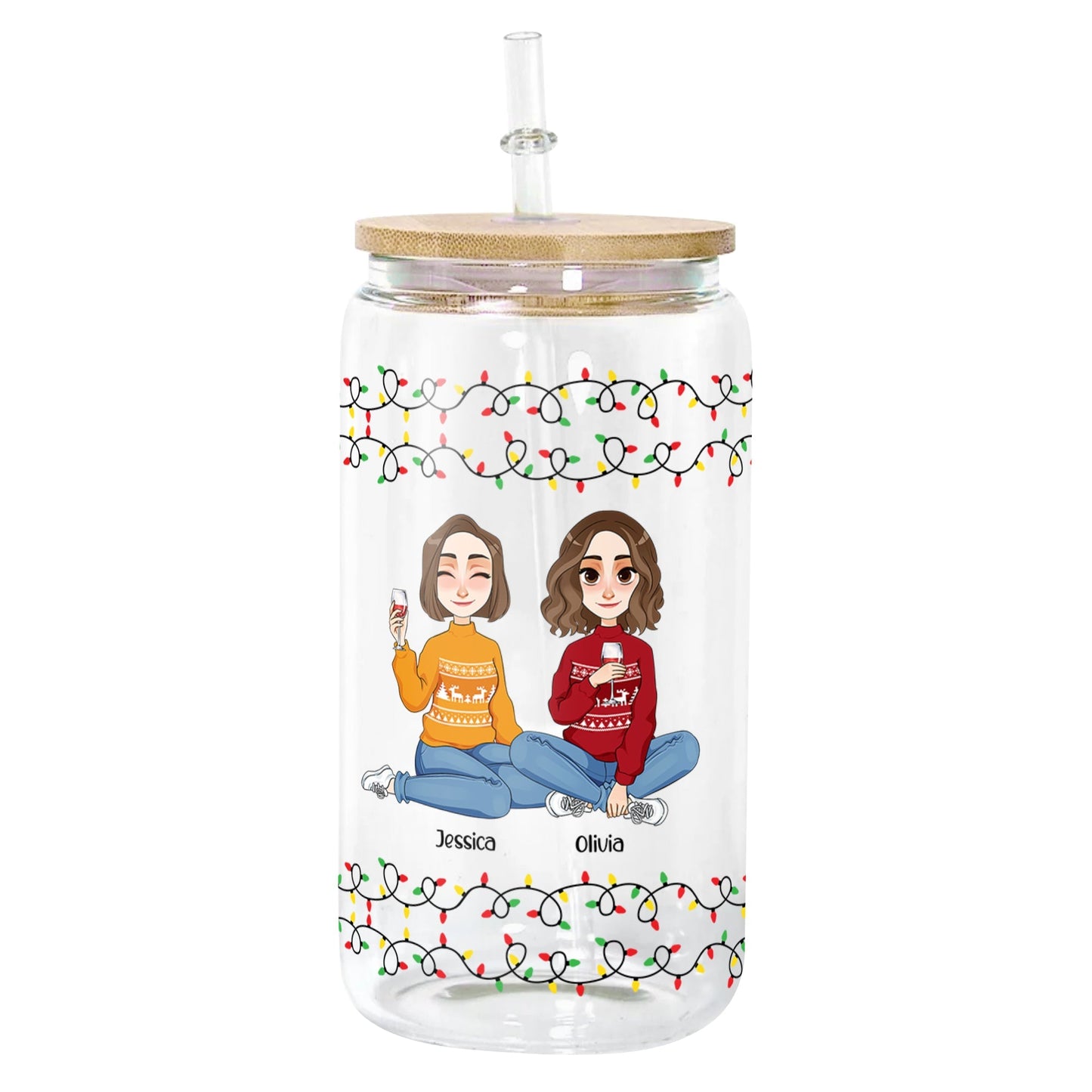 Best Bitches, Alcohol Tolerating, Bonding Over - Personalized Clear Glass Cup