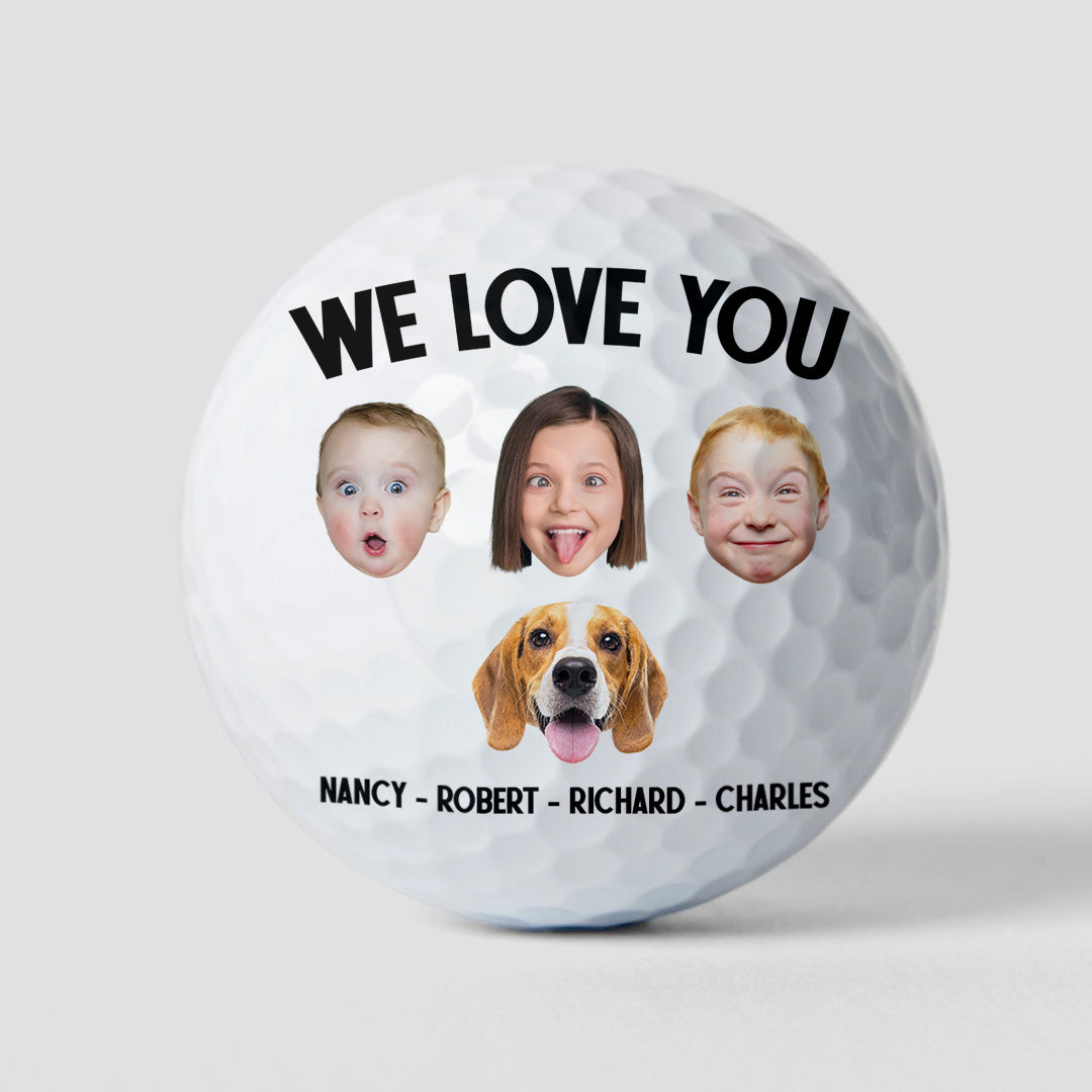 Best Dad By Par Grandpa Papa Husband Golf Gift - Personalized Photo Golf Ball