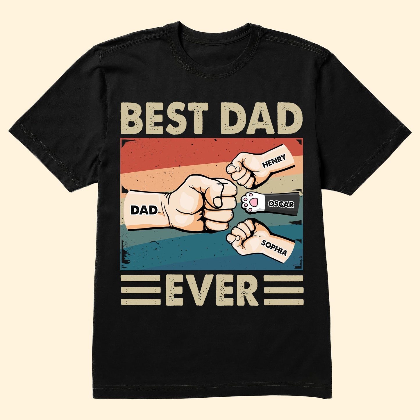 Best Dad Ever - Cartoon Version - Personalized Shirt Father's Day