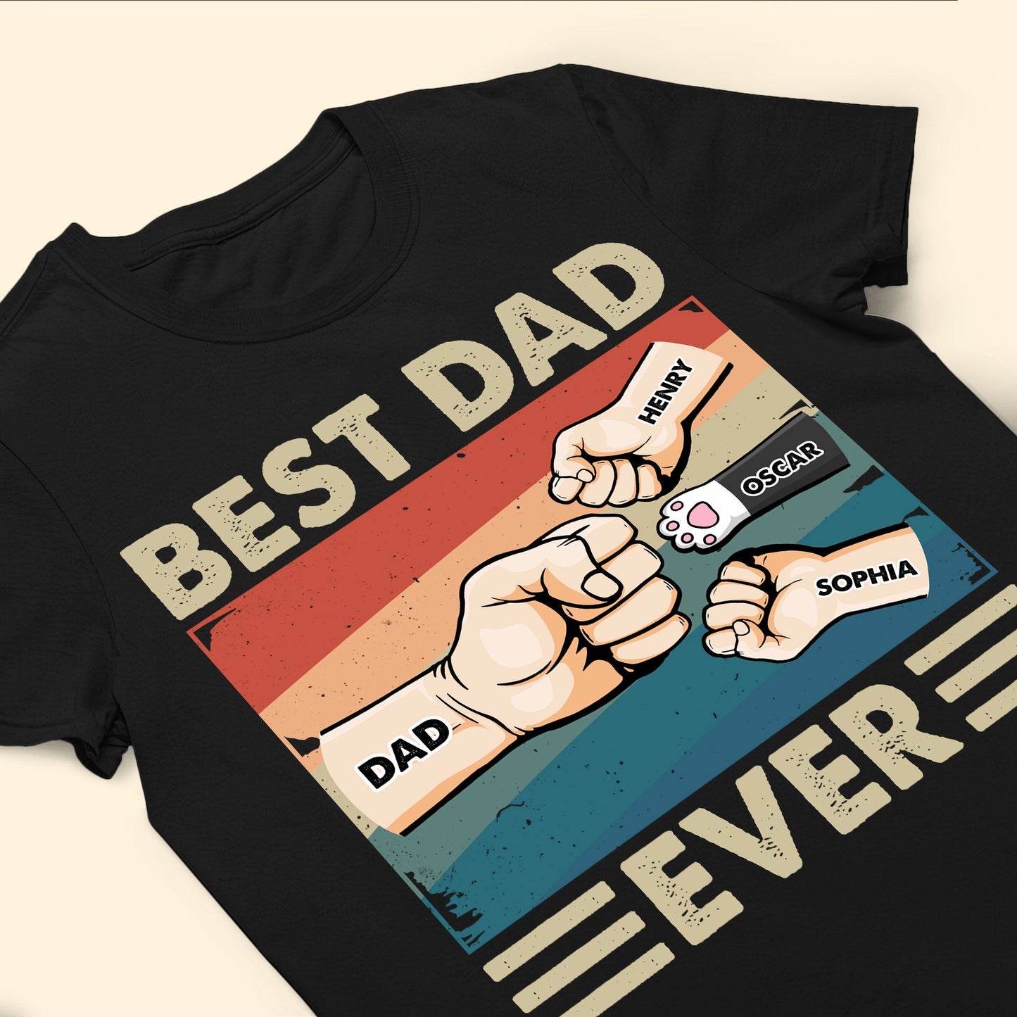Best Dad Ever - Cartoon Version - Personalized Shirt Father's Day