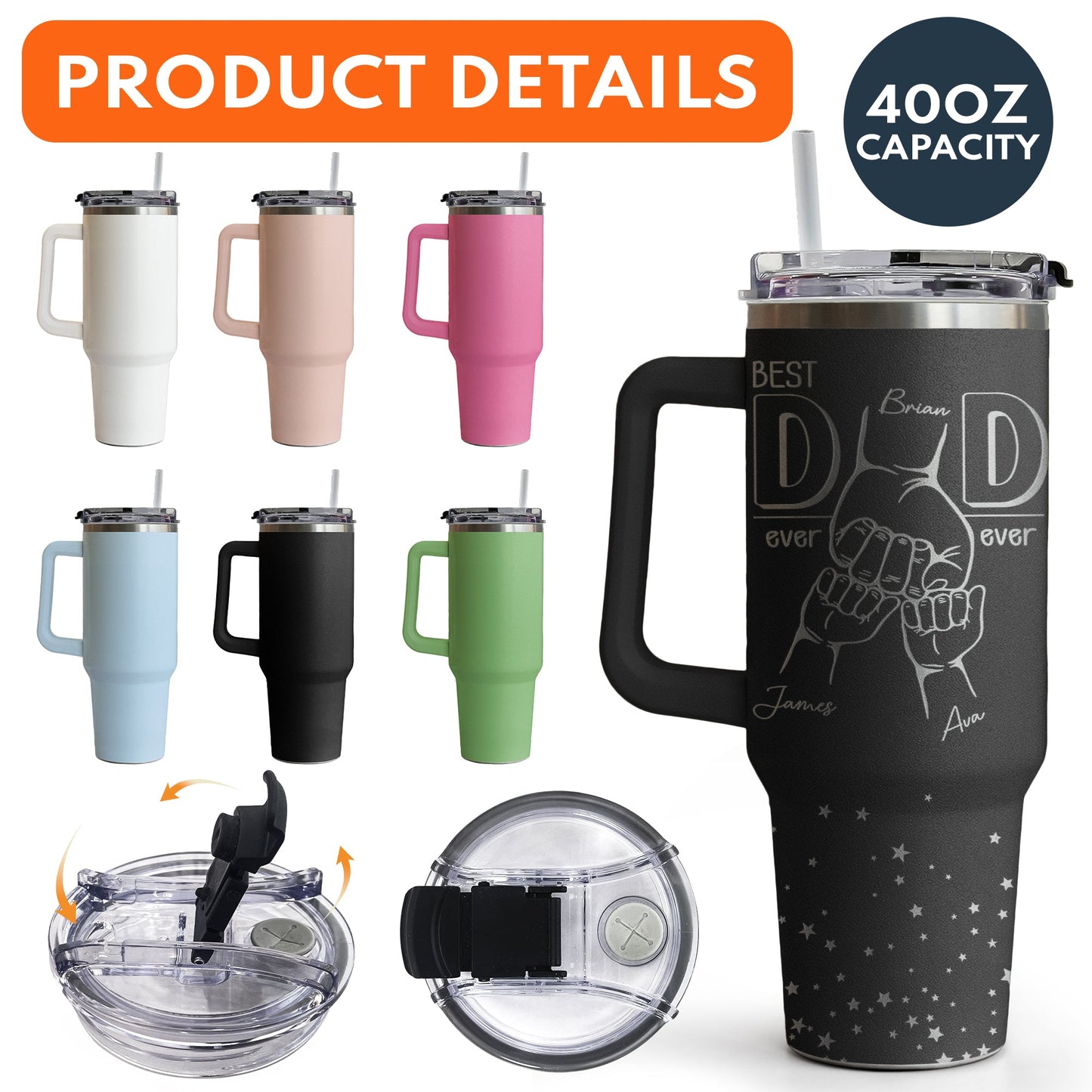 Best Dad Ever Ever - Personalized 40oz Tumbler