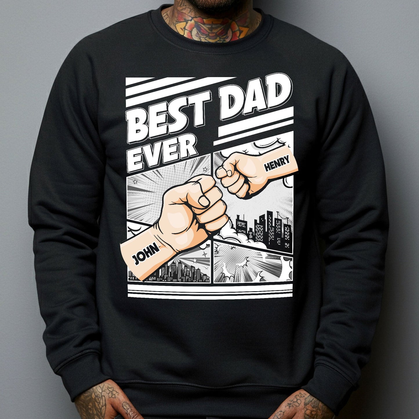 Best Dad Ever - Fist Bump New Version - Personalized Shirt