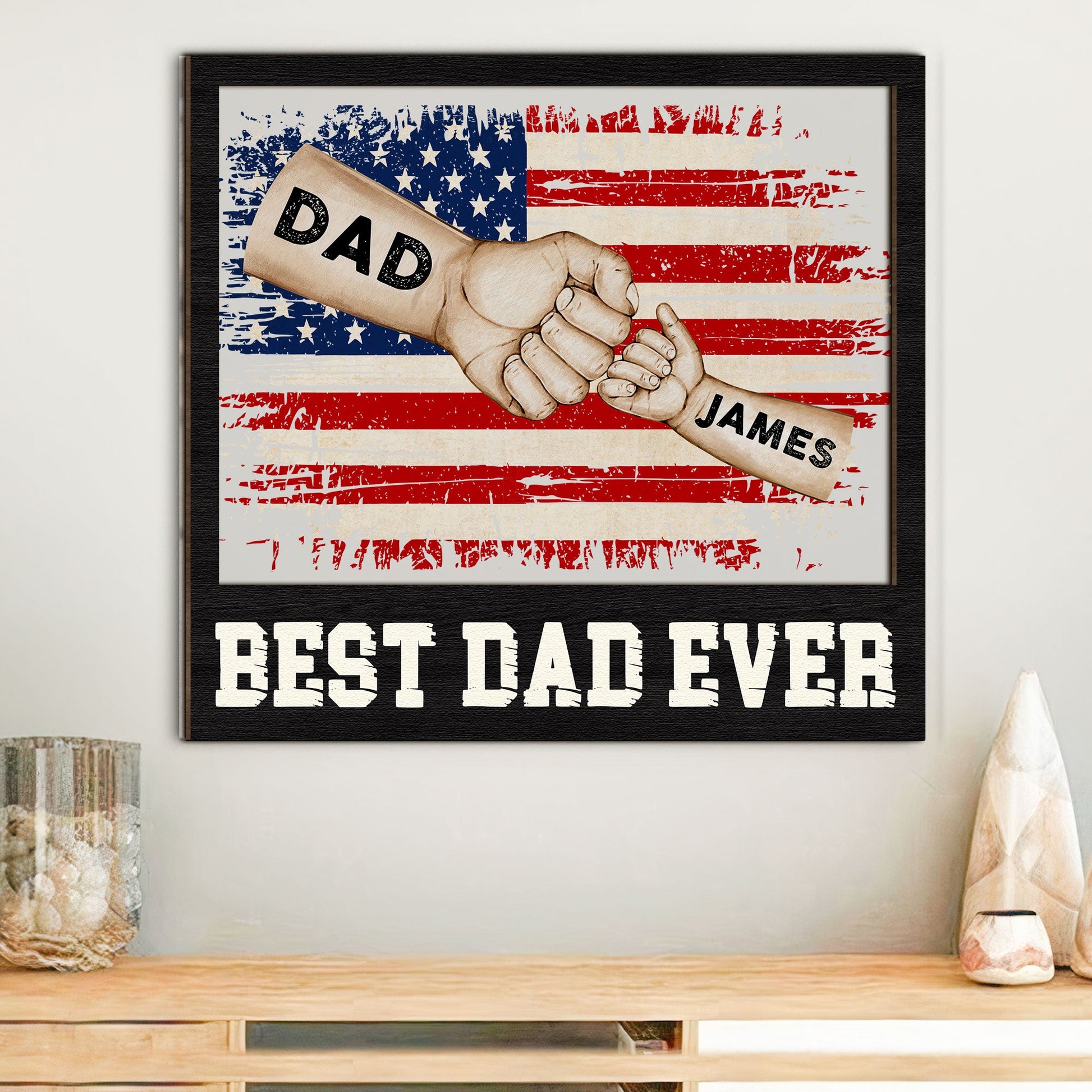 Best Dad Ever - Personalized Wood And Acrylic Wall Art