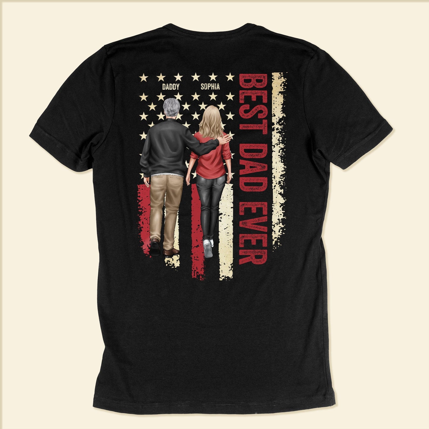Best Dad Ever Ver 2 - Personalized Back Printed Shirt Father's Day