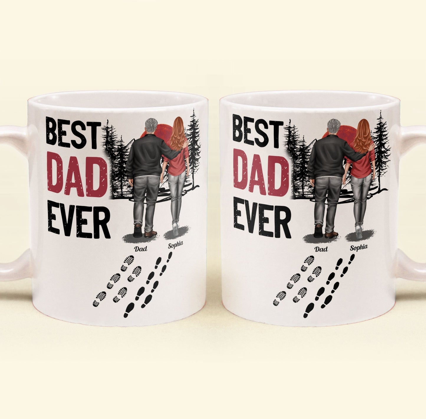 Best Dad Ever - Vintage Dad And Daughter, Son - New Version - Personalized Mug