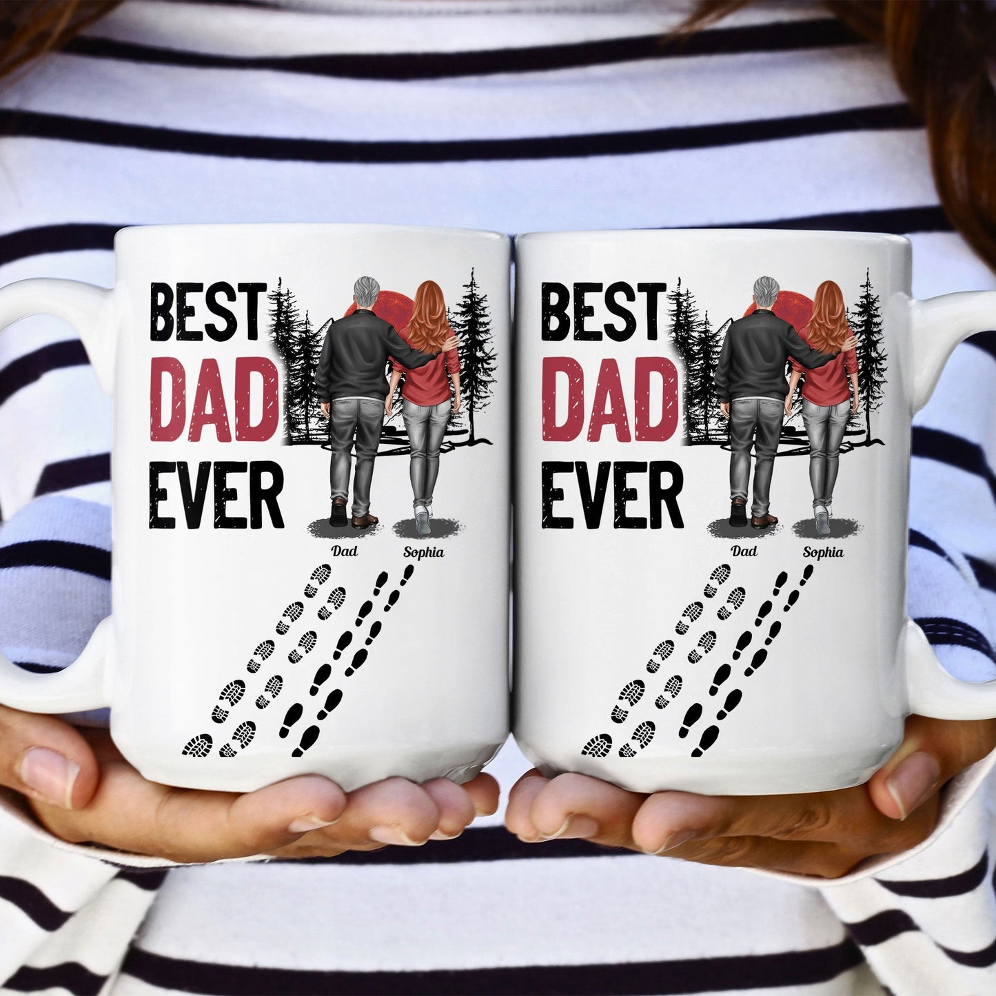 Best Dad Ever - Vintage Dad And Daughter, Son - New Version - Personalized Mug