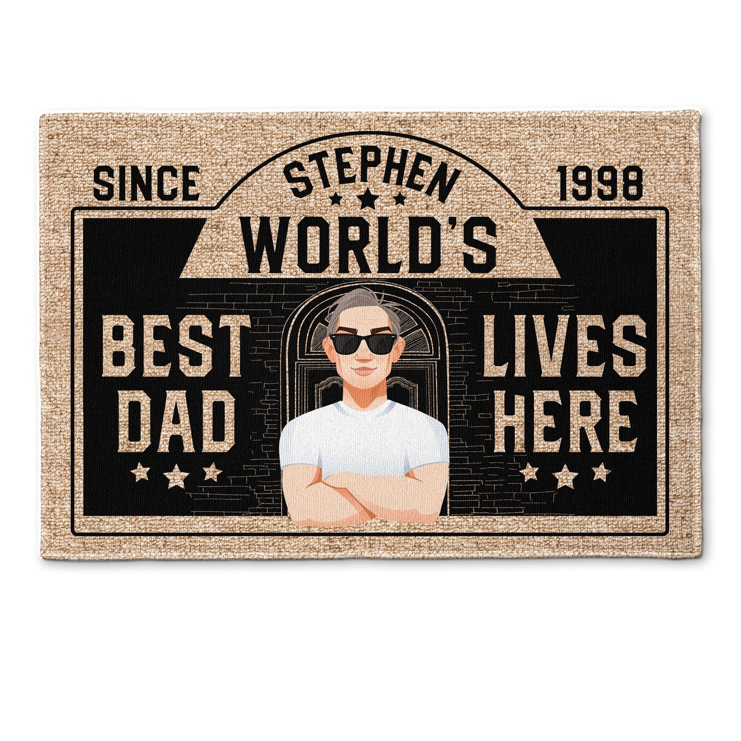 Best Dad Lives Here - Personalized Doormat