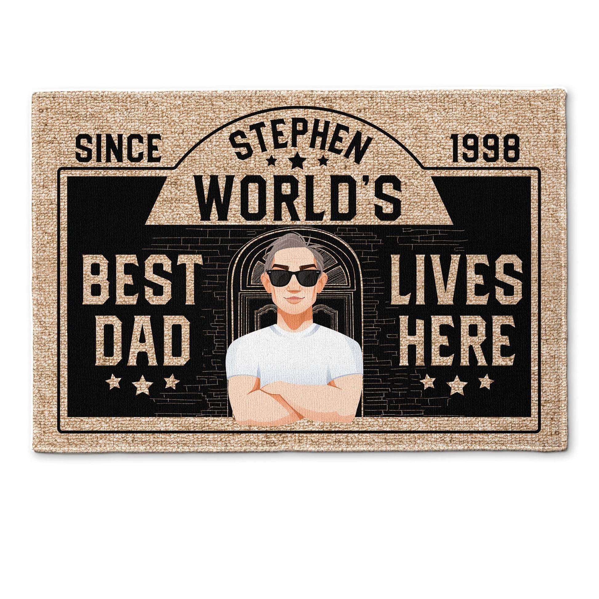 Best Dad Lives Here - Personalized Doormat