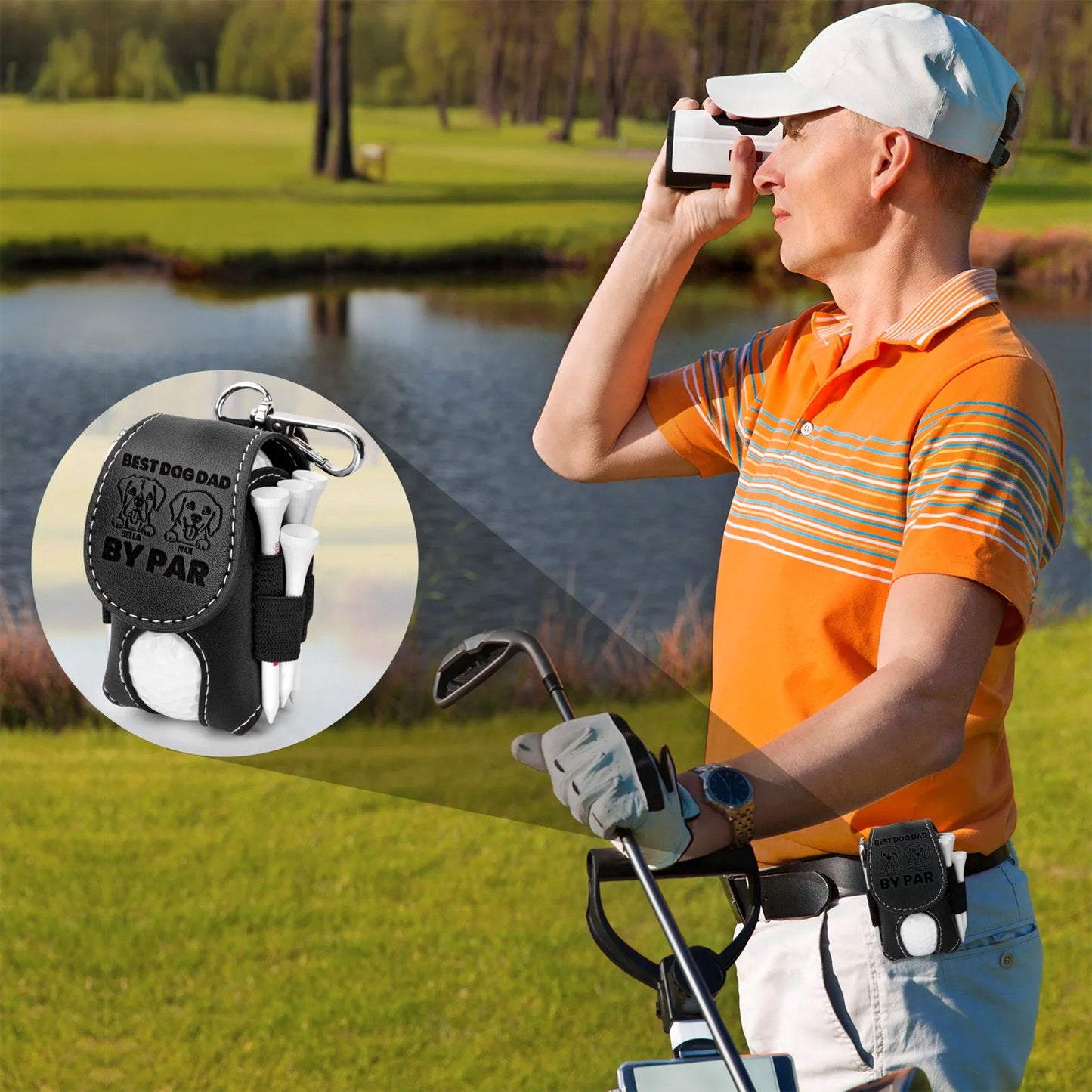 Best Dog Dad By Par - Personalized Golf Ball Holder