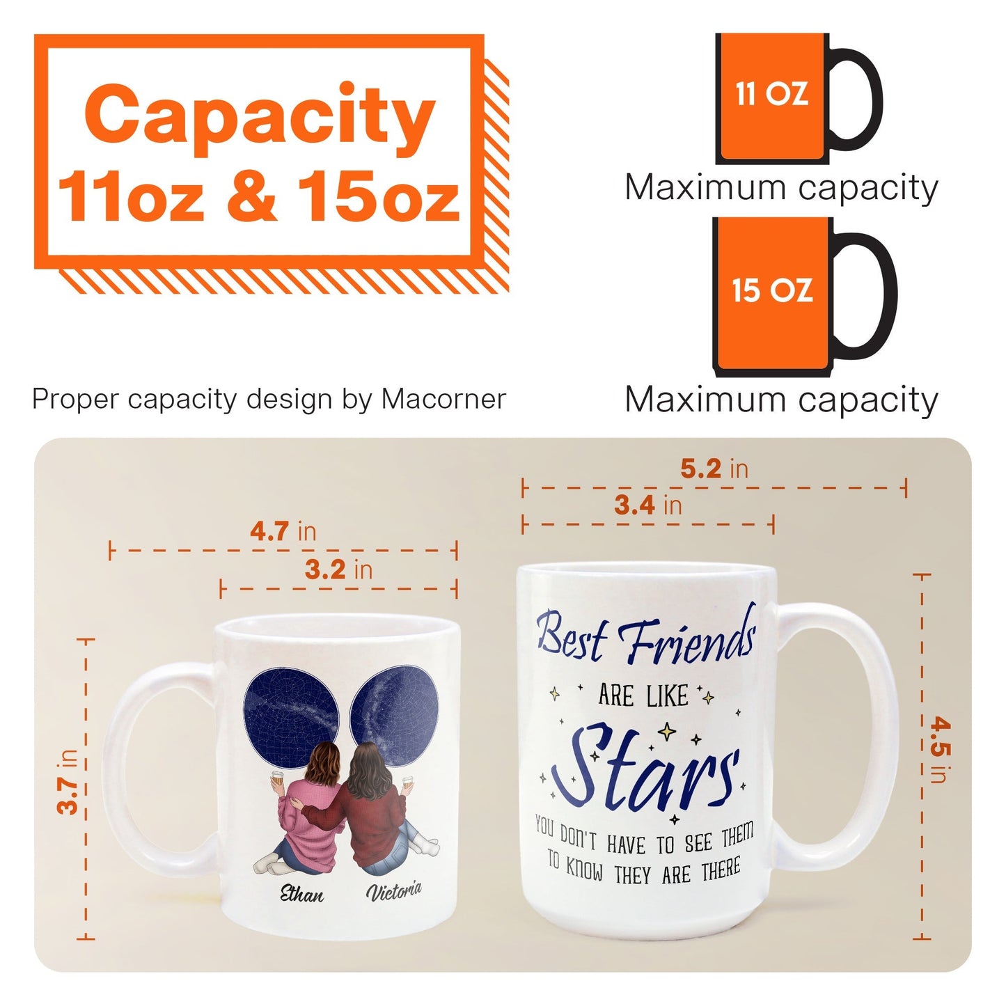 Best Friends Are Like Stars - Personalized Mug