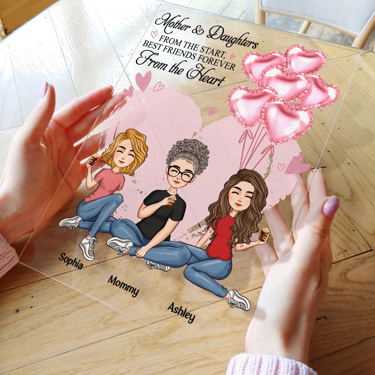Best Friends Forever From The Heart - Personalized Acrylic Plaque - Mother's Day, Loving, Birthday Gift For Mom, Mother, Mama