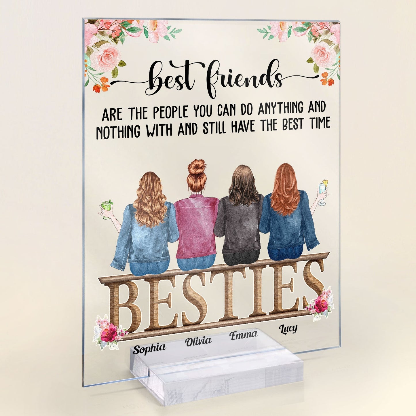 Best Friends Have The Best Time - Personalized Acrylic Plaque - Birthday, Friendship Day, Friend's DayGift For Friends, Besties, BFF