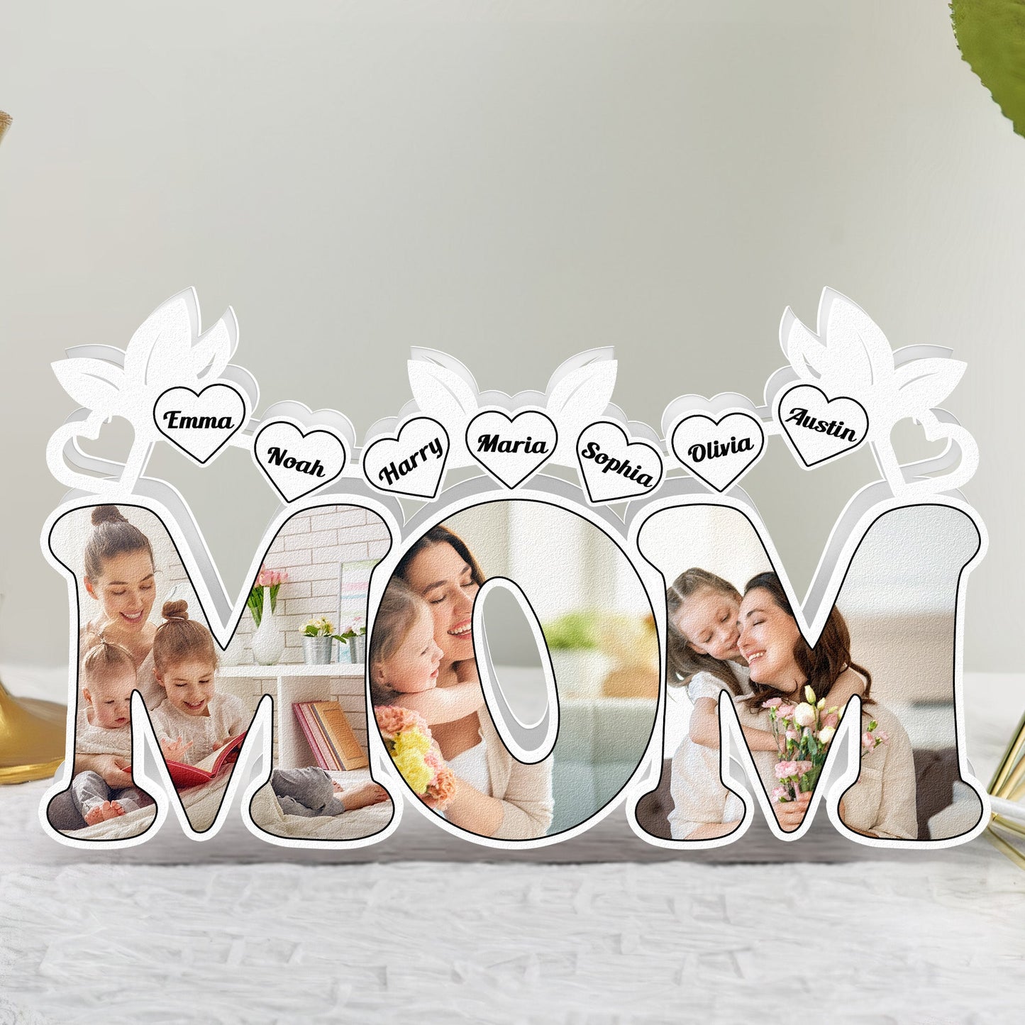 Best Mom Custom Kids Names & Photo Mother's Day - Personalized Photo Light Box