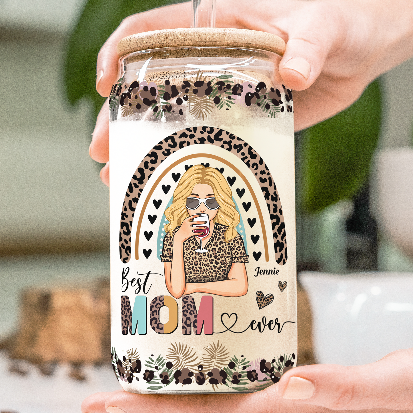 Best Mom Ever Nutrition Facts Amazing Woman  - Personalized Clear Glass Cup