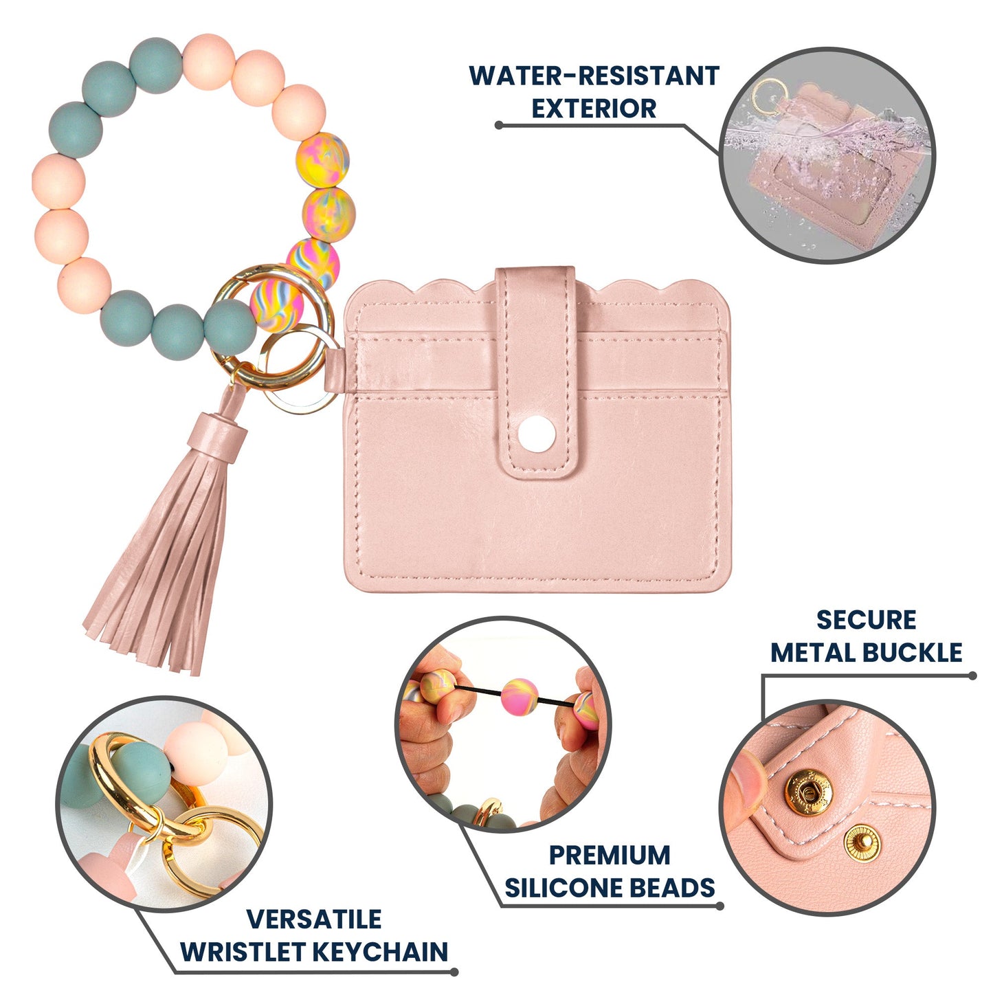 Best Mom Ever - Personalized Keychain Wristlet Leather Wallet