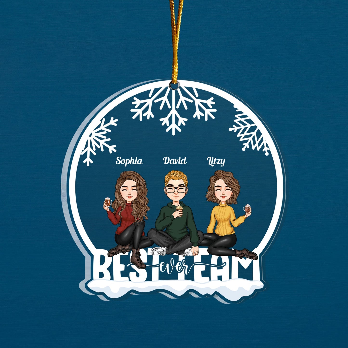 Best Team Ever - Personalized Coworker Ornament - Christmas, New Year Gift For Colleagues, Coworkers, Work Friends