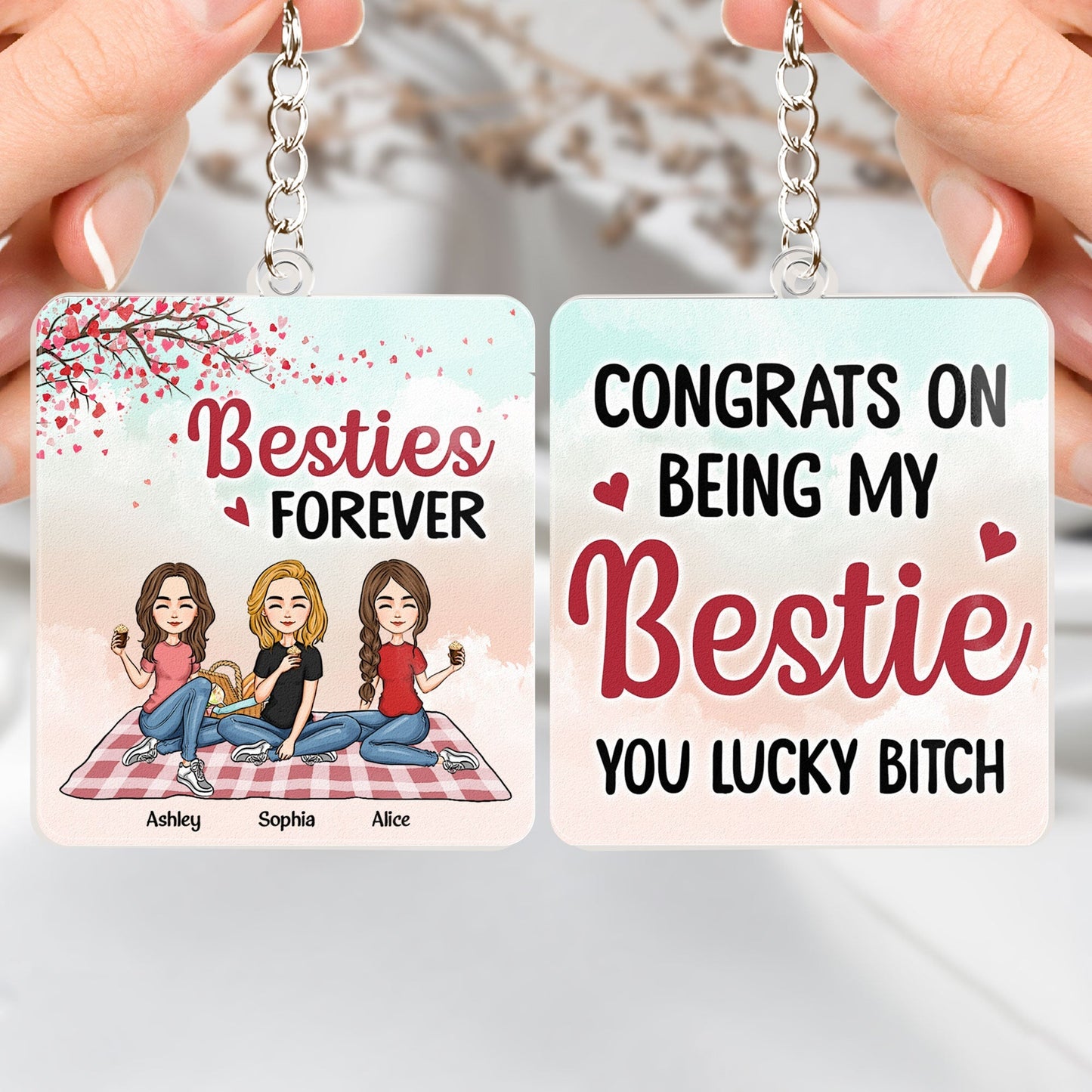Besties Forever 2 - Personalized Acrylic Keychain
