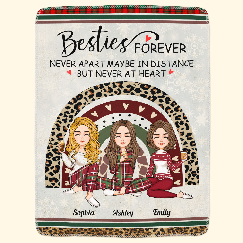 Besties Forever Never Apart - Personalized Blanket - Christmas, New Year Gift For Sisters, Sistas, Besties, Soul Sisters