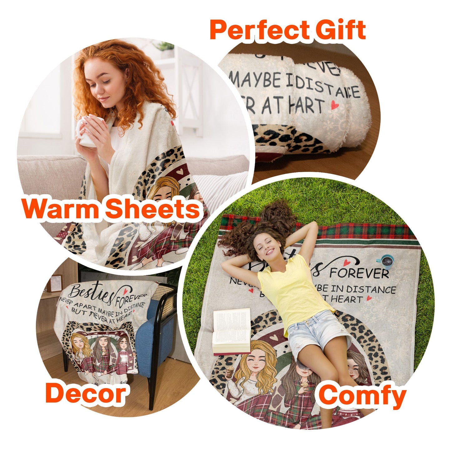 Besties Forever Never Apart - Personalized Blanket - Christmas, New Year Gift For Sisters, Sistas, Besties, Soul Sisters