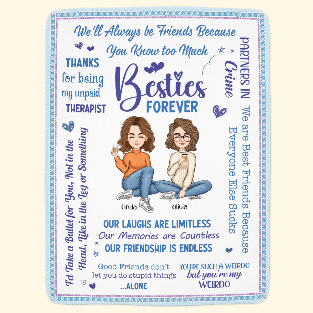 Besties Forever - Personalized Friend Blanket