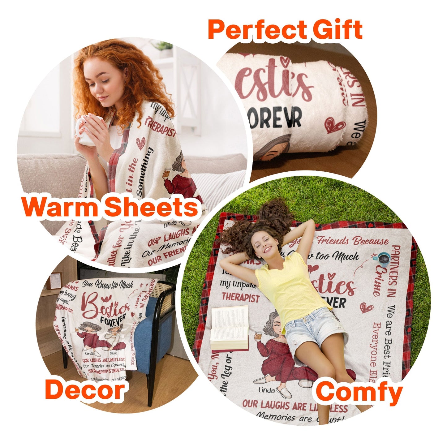 Besties Forever - Personalized Friend Blanket - Ver 2