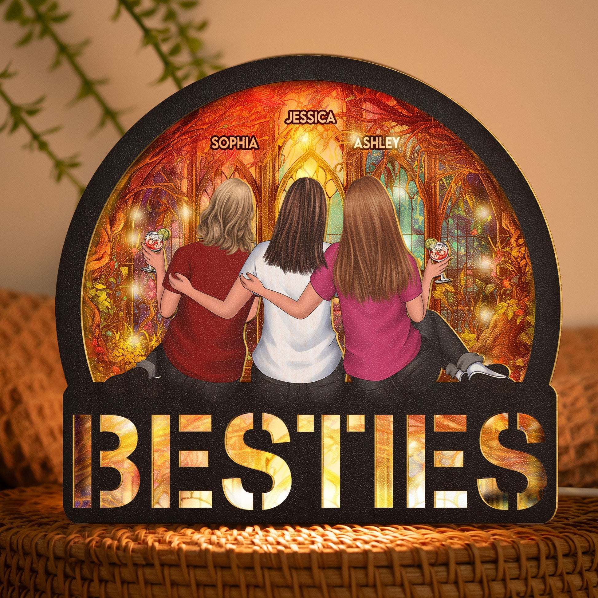 Besties - Personalized Lantern Night Light